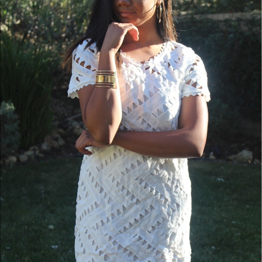 White pattern women dress